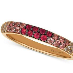 Levian Strawberry Layer Cake Ruby Sapphire Ring / 14K